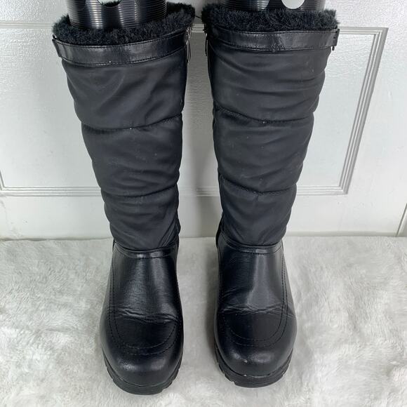 Bass Leather Faux Fur-Lined Winter Boots Women’s Size 9 Black - Picture 2 of 9